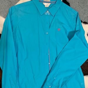 Ariat button down shirt size large blue